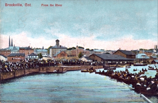 Brockville Waterfront Regatta ca.1910 postcard (enhanced)